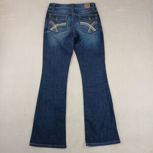 Y2K LEI‎ Sophia 5 28x32 Hiphugger Denim Bootcut Flare Embroidered